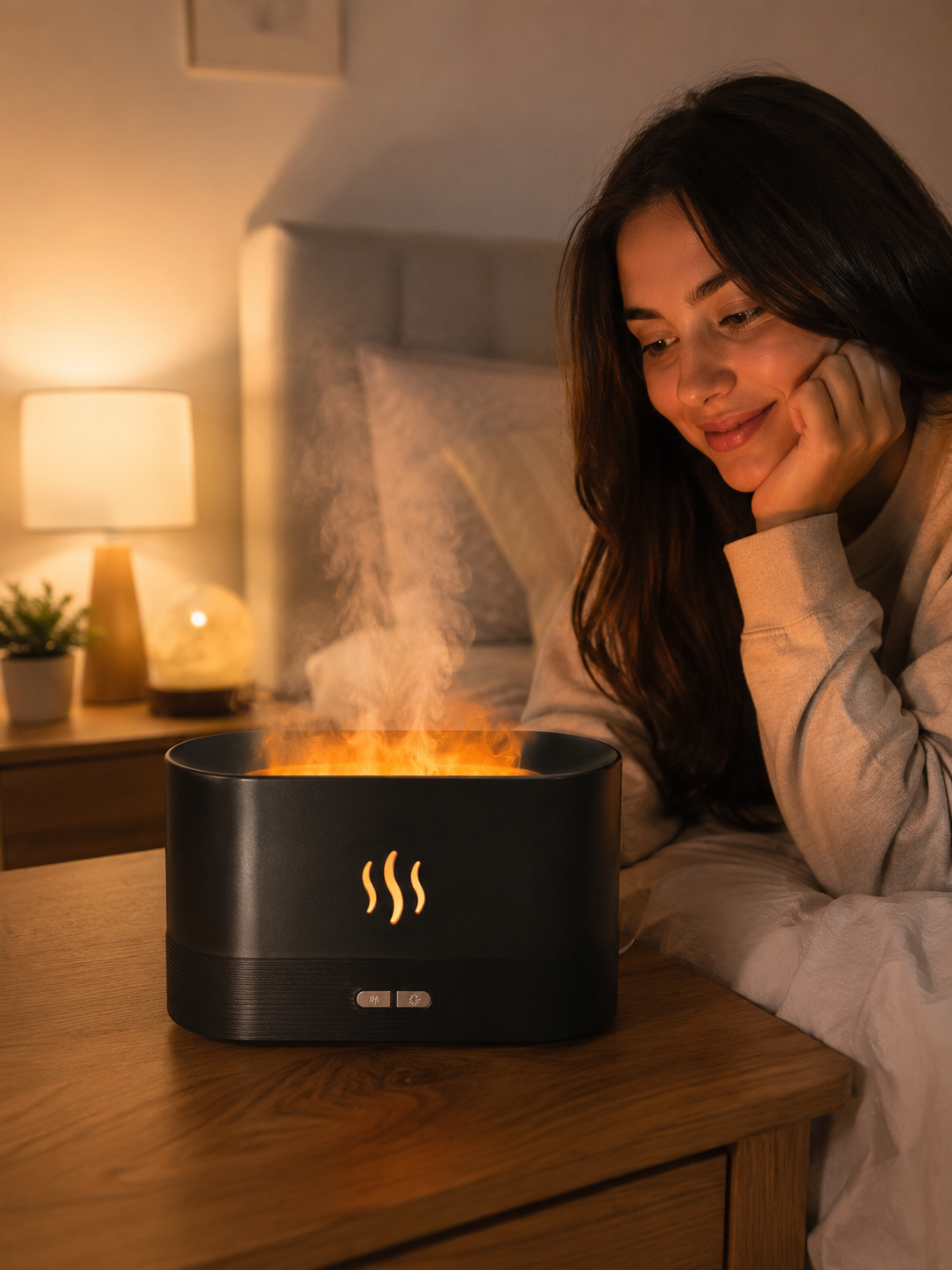 Humidificador aromático de Llama con luz led
